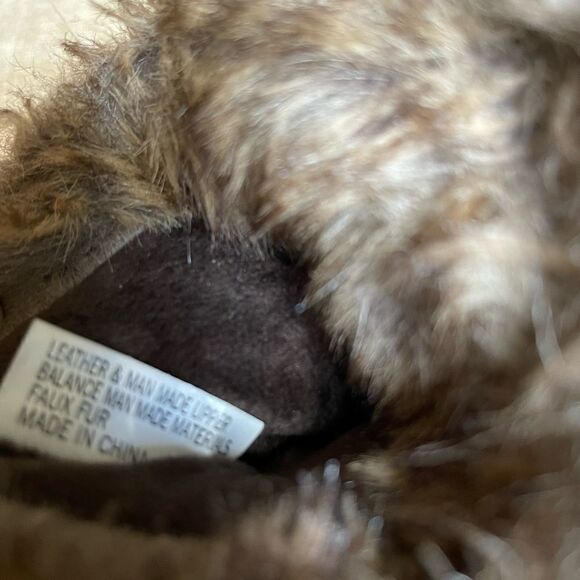 KHOMBU snow boots leather & rubber olive green and orange with faux fur SZ8M - Picture 10 of 10